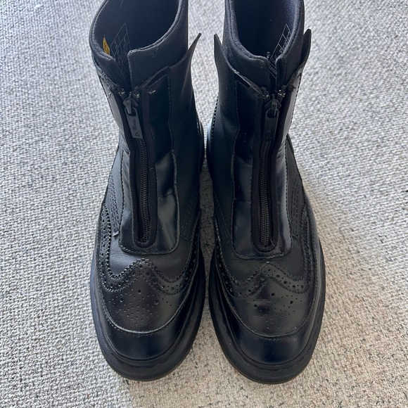 Dr. Martens Shoes - Dr. Martens Black Leather Platform Zip up Wing Tip  Jemison Chukka Boot
